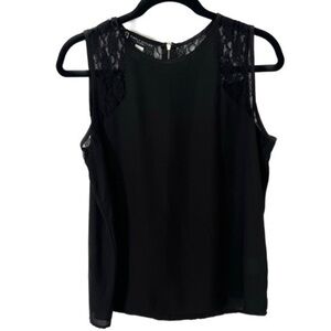 Women’s Black Delicate Lace Detailed Tank Top